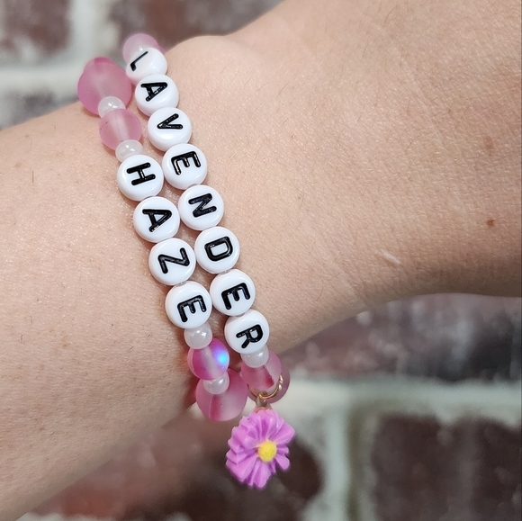 Taylor Swift Lavender Haze Handmade Friendship Bracelets Set Of 2 - Picture 3 of 5